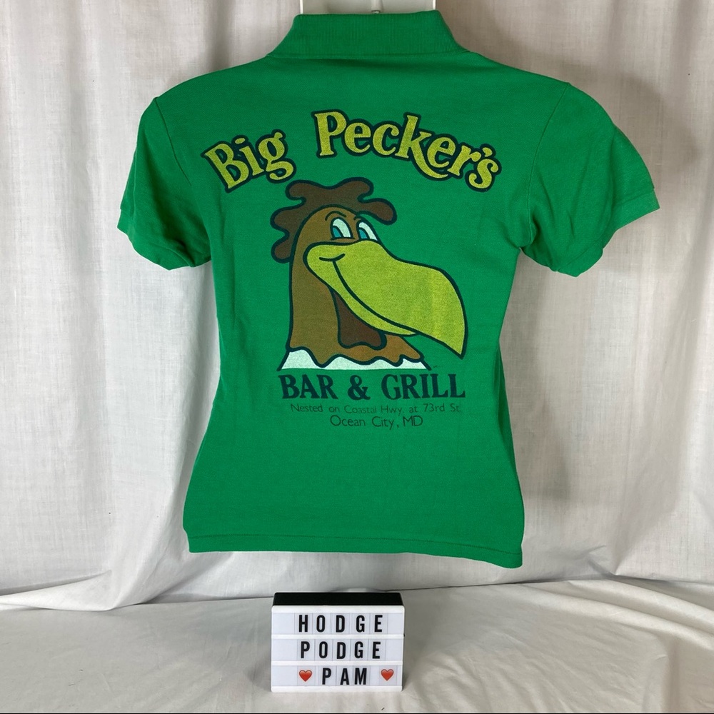 Big Peckers Bar Grill Polo Shirt Vtg Ocean City MD - Picture 11 of 12
